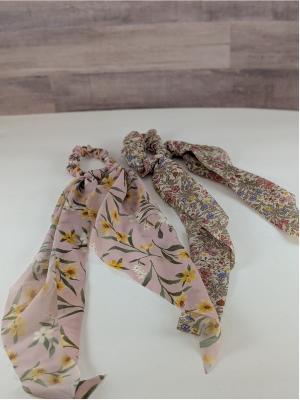 Floral Hair Scrunchie Scarf Set 2